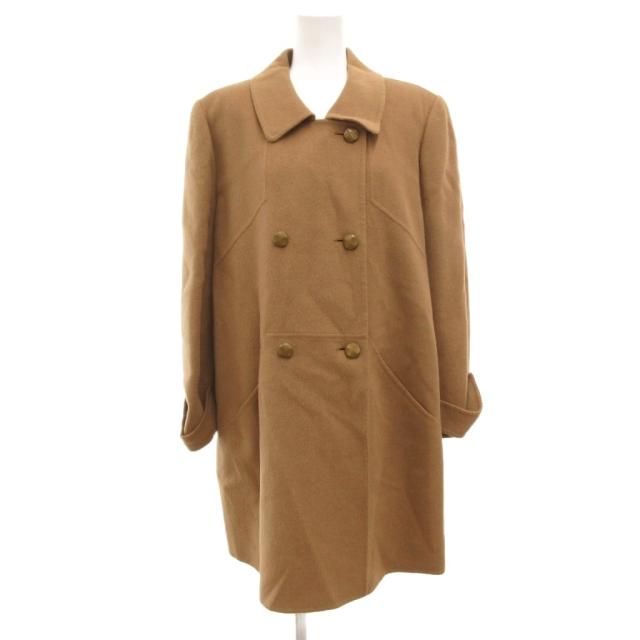 【中古】GIANNI MANIGLIA ロング厚地の外套 ダブル メルトン アンゴラ混 9 茶 赤銅色 /JS ■GY61 レディース