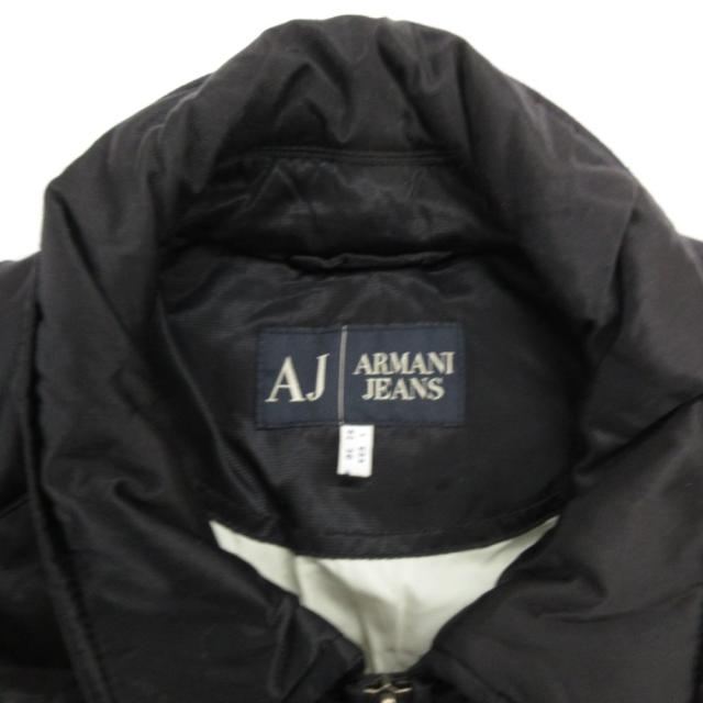 【中古】アルマーニ ジーンズ ARMANI JEANS キルティングジャケット ブルゾン 52 中綿 ジップアップ ブラック /JS_4