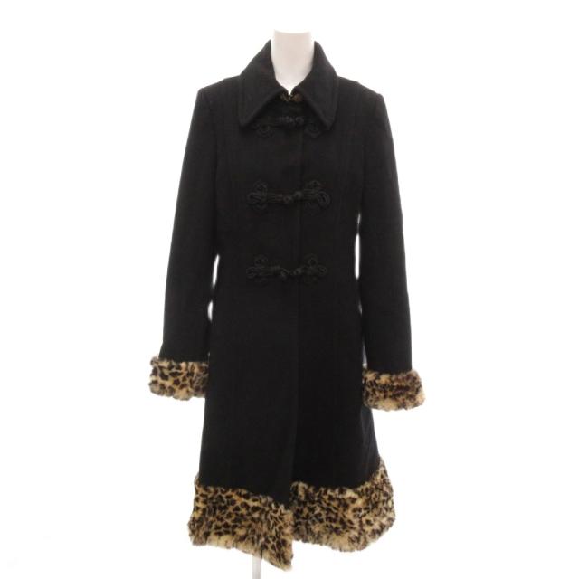 中古】ロイスクレヨン ロングコート カシミヤ混 ラビットファー切替