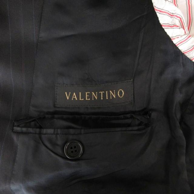 【中古】ヴァレンティノ ヴァレンチノ VALENTINO セットアップ スーツ ジャケット パンツ ストライプ ウール 46 黒_5