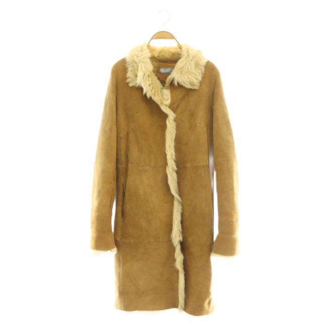 【中古】バナナリパブリック BANANA REPUBLIC ムートンコート アウター ロング キャメル色 /DF ■GY58 レディース