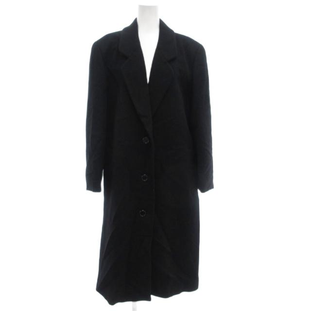 【中古】ビーバー Beaver カシミール チェスターコート シングル ロング 裏地地絹 F 黒 黒いこと /GV ■GY60