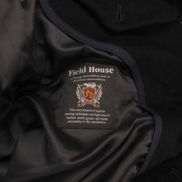 【中古】フィールドハウス Field House ステンカラーコート バルマカーン カシミヤ ラグラン 比翼 S 紺 ネイビー_5