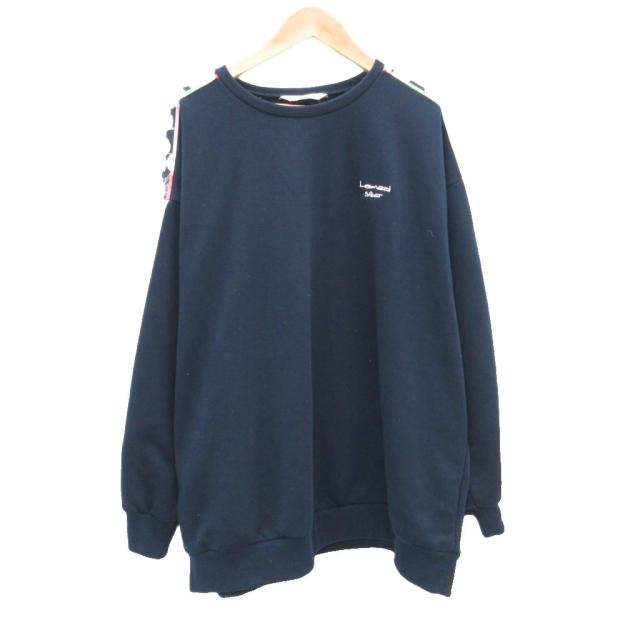 【中古】レオナールスポーツ トレーナー 40 マルチカラー 紺 ネイビー クルーネック 花柄 S52F371731 レディース