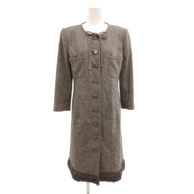 【中古】ルネ Rene 上衣衣装 厚地の外套 マキシ ロング 36 薄墨色 /JS ■GY60 レディース
