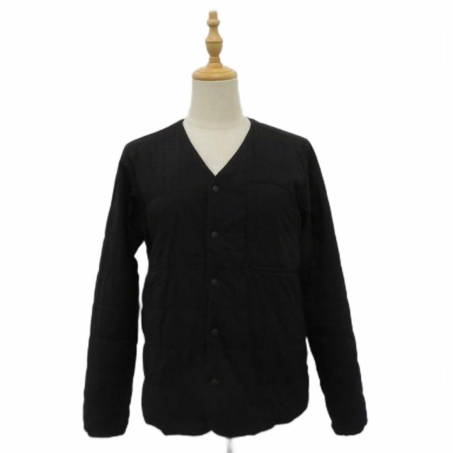 【中古】スノーピーク snow peak アウトドアウエア 中綿ジャケット 上着 ミドル丈 2 M 黒 ノーカラー ■GY58 メンズ