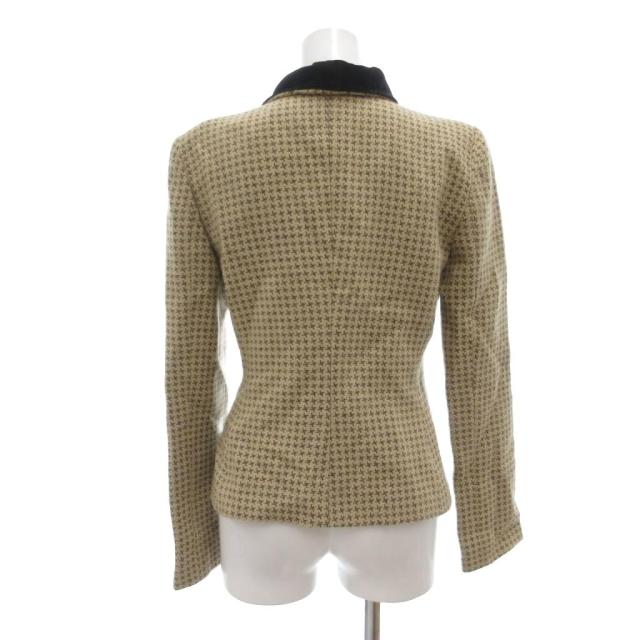 【中古】エンポリオアルマーニ EMPORIO ARMANI 上衣 うつり変わり襟 えり巻き風 総柄 イタリア製 ベージュ 黒 /SX