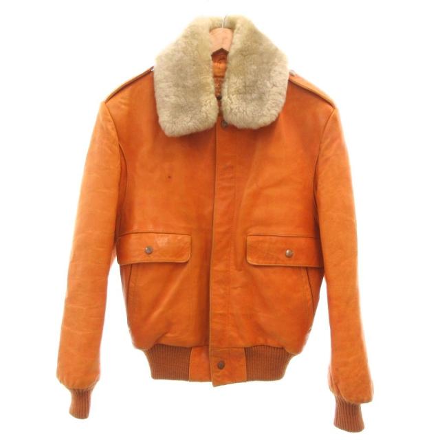 【中古】Factory BEST QUALITY 飛翔上衣 羊革 なめし革 40 オレンジ色赤銅色 /UO ■ECD001 メンズ