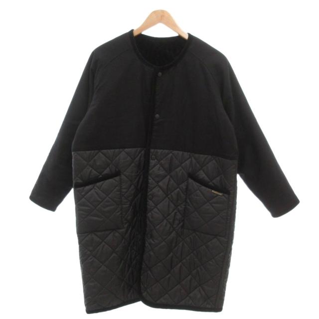 【中古】ラベンハム LAVENHAM キルティング厚地の外套 リヴァーシブル 中綿 否色合い うつり変わり絵図面 黒 黒いこと /UO