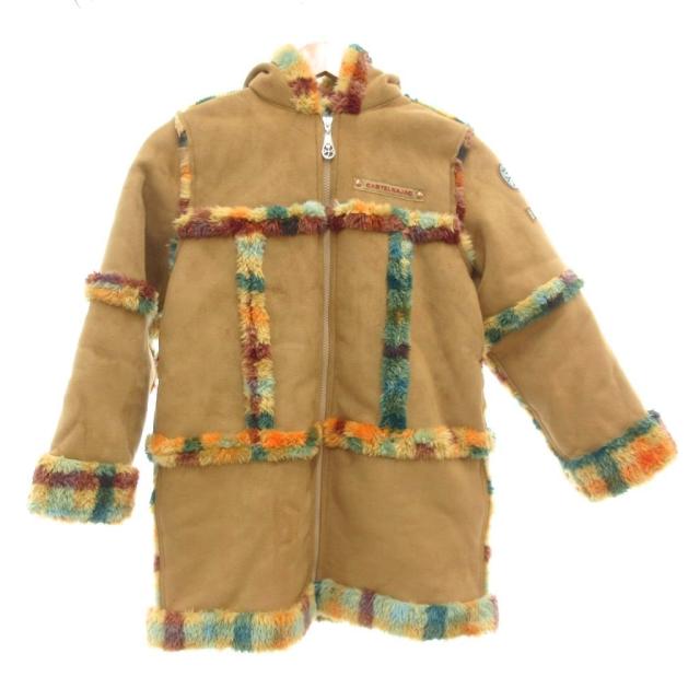 【中古】カステルバジャック CASTELBAJAC KIDS SPORT フェイクムートン フーデッドコート フェイクファー 130