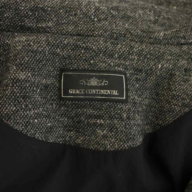 【中古】グレースコンチネンタル GRACE CONTINENTAL ワンピース チュニック ミニ ウール 七分袖 フード 刺繍 36_5