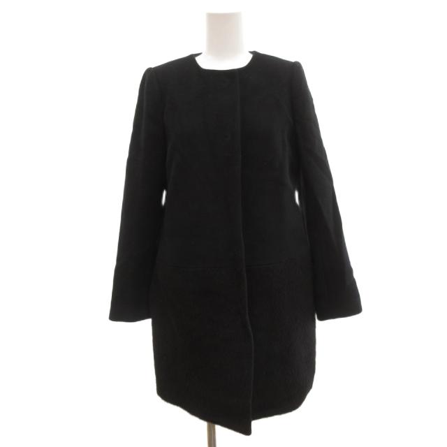 【中古】未当てはめる品 ジャスグリッティー JUSGLITTY 下げ札付き添い人 否色合い厚地の外套 真っただ中丈 毛革うつり変わり アンゴラ混 1