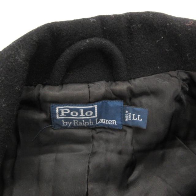 【中古】ポロ バイ ラルフローレン Polo by Ralph Lauren ピーコート Pコート LL ロング メルトン 黒 ブラック /JS_5