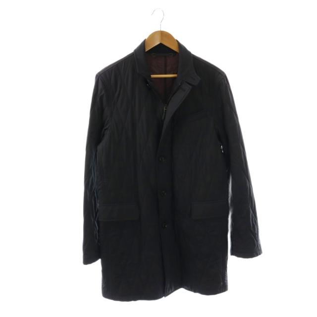 【中古】エルメネジルドゼニア Ermenegildo Zegna キルティングコート 中綿 48 ブラック /ES ■ECD001 メンズ