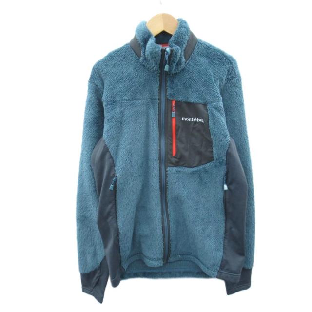 【中古】モンベル クリマエアジャケット ボアジャケット ミドル丈 スタンドカラー ジップアップ M 紺 メンズ