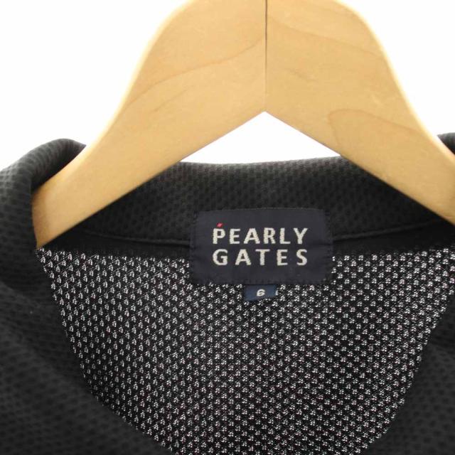【中古】パーリーゲイツ PEARLY GATES ポロシャツ カットソー ロゴプリント 半袖 6 黒 ブラック 053-160578 /HN_2