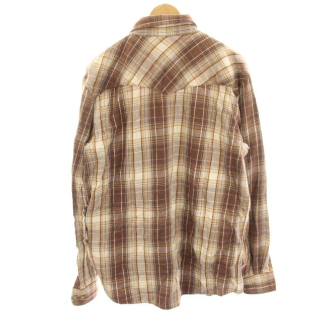 【中古】カーハート carhartt ネルシャツ カジュアルシャツ XL 茶 ブラウン チェック 長袖 胸ポケット付き 05158_1