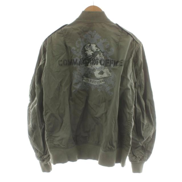 【中古】アヴィレックス AVIREX 飛翔上衣 上衣 ロゴタイプ L カーキ 6192000 /AN76 ■ECD001 メンズ