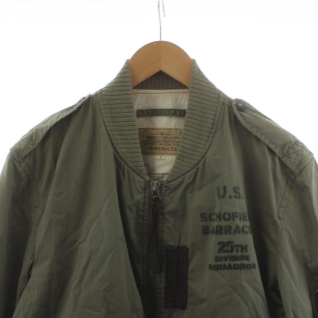 【中古】アヴィレックス AVIREX 飛翔上衣 上衣 ロゴタイプ L カーキ 6192000 /AN76 ■ECD001 メンズ