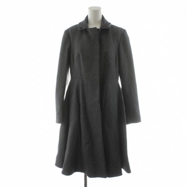 【中古】ロシャス ROCHAS コート ロング丈 ウール シルク 絹 アウター 40 グレー CORCCA0160 /AN47 ■ECD001