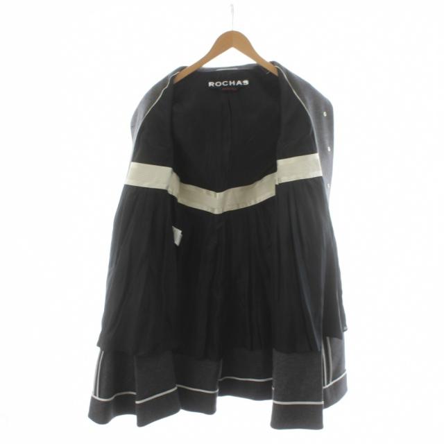 【中古】ロシャス ROCHAS コート ロング丈 ウール シルク 絹 アウター 40 グレー CORCCA0160 /AN47 ■ECD001_4