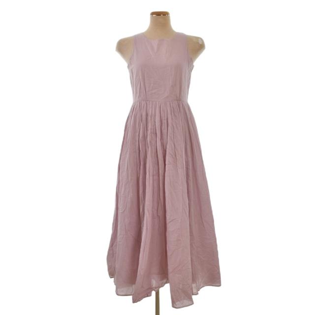 【中古】マリハ MARIHA ノースリーブ ワンピース ロング フレア 38 ピンク ■ECC001 レディース