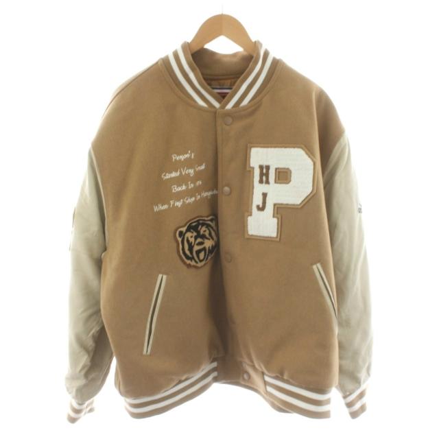 【中古】パーソンズ PERSON'S スタジャン スタジアムジャンパー ロゴ LL ベージュ PA221150 /AN29 ■ECD001 メンズ