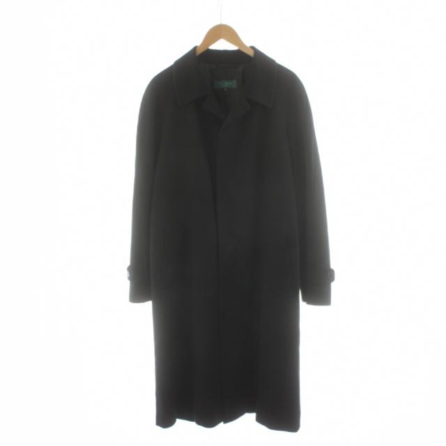 【中古】ブイ アジェロ V. Ajello PURE CASHMERE ピュアカシミヤ ステンカラー コート ロング LL 黒 ブラック