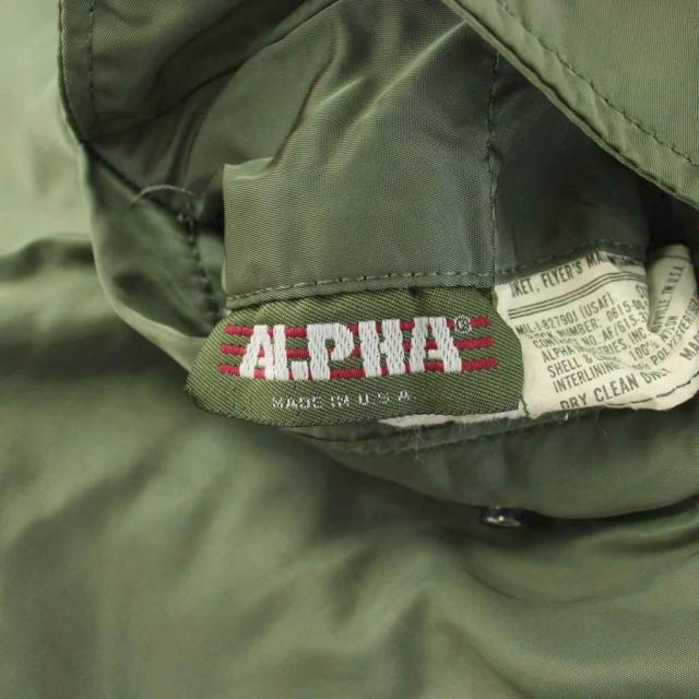 【中古】アルファ Industries MA-1 フライトジャケット ブルゾン 中綿 リバーシブル S カーキ オレンジ MIL-J-82790J