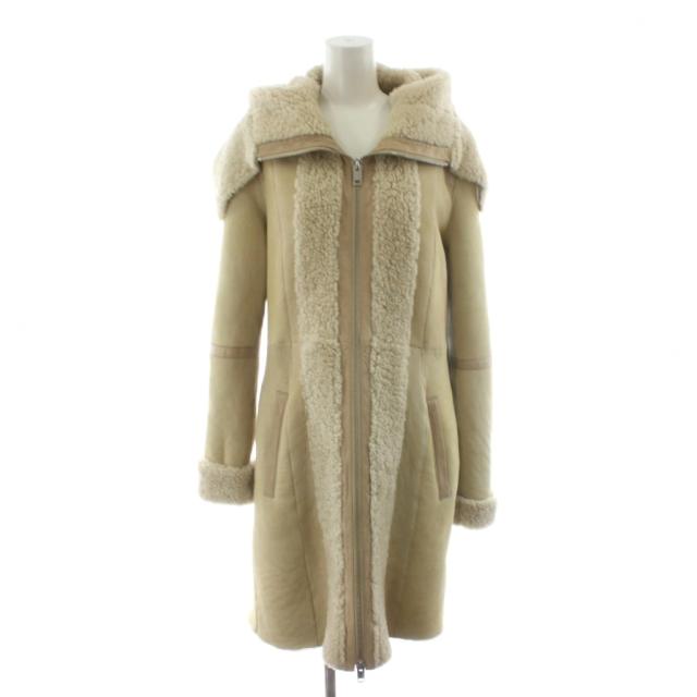【中古】ディーゼル DIESEL ムートンコート ロング丈 アウター S ベージュ /AN65 ■ECD001 レディース