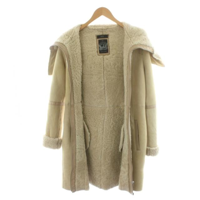 【中古】ディーゼル DIESEL ムートンコート ロング丈 アウター S ベージュ /AN65 ■ECD001 レディース_4
