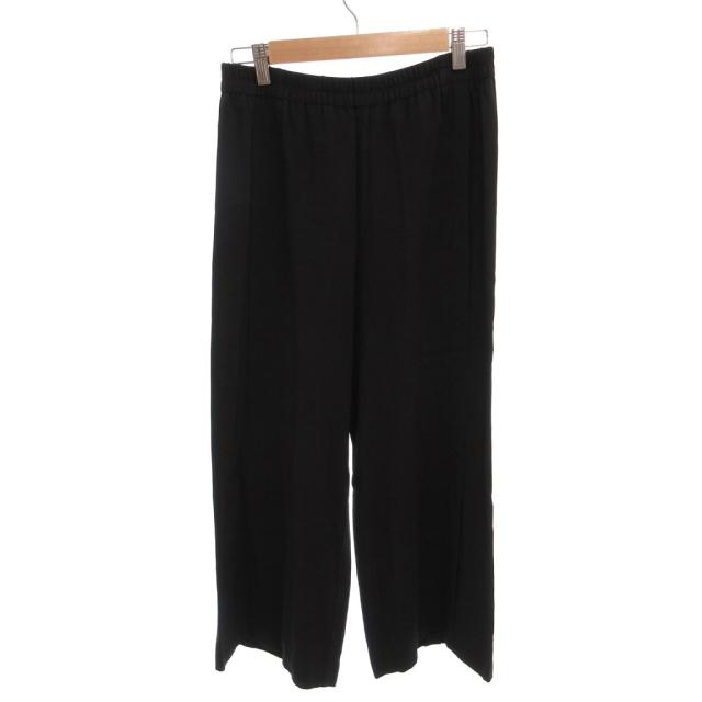 【中古】HELMUT LANG ワイドストレートパンツ スラックス ゴムウエスト サイドシーム M 黒 ブラック /YJ ■ECA002