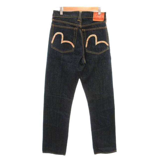 【中古】エヴィス EVISU カモメプリント デニムパンツ ジーンズ ファイヤーパターン ペイント 赤耳 セルビッチ 24