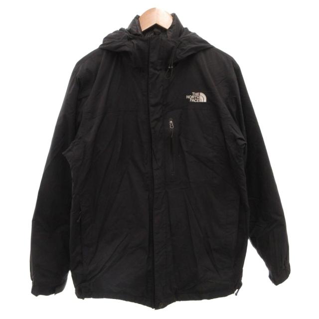 【中古】ザノースフェイス THE NORTH FACE ダウンジャケット ブルゾン ロゴ刺繍 ナイロン L 黒 ブラック