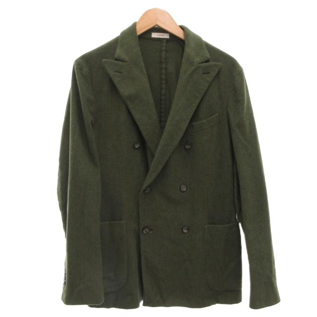 【中古】ボリオリ BOGLIOLI K.JACKET テーラードジャケット ブレザー ダブル ウール 48 緑 グリーン /FF