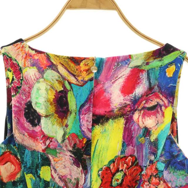 【中古】ジャストカヴァリ JUST cavalli ワンピース 46 マルチカラー 総柄 ミモレ丈 袖無し S02CT0374 N37392 /GG