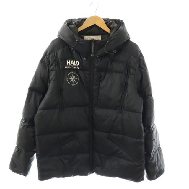 【中古】アヴィレックス AVIREX ダウンジャケット ロゴ 2XL 紺 ネイビー /SS ■OS ■ECD002 メンズ