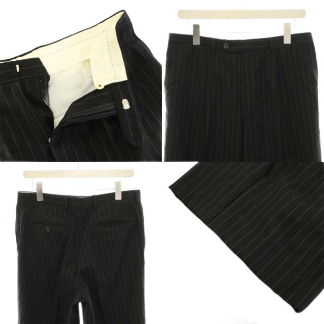 【中古】ローレンラルフローレン スーツ テーラードジャケット シングル スラックス ストライプ柄 36R 黒 ■ECD002_6