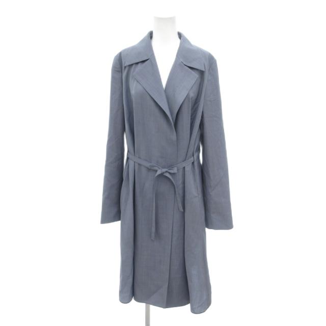 【中古】ジルサンダー JIL SANDER NAVY スプリングコート ロング丈 ウエストベルト 38 ライトブルー /YJ ■ECD002