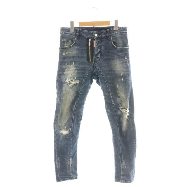【中古】ディースクエアード DSQUARED2 デニムパンツ ジーンズ ダメージ加工 インディゴ ■ECD002 /SY メンズ