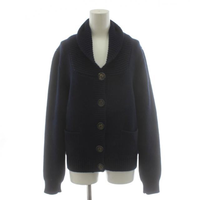★定価60万★【ルシアンペラフィネ 】カシミアスワロスカルカーディガン 中古】ルシアンペラフィネ カーディガン ショールカラー カシミヤ S 紺