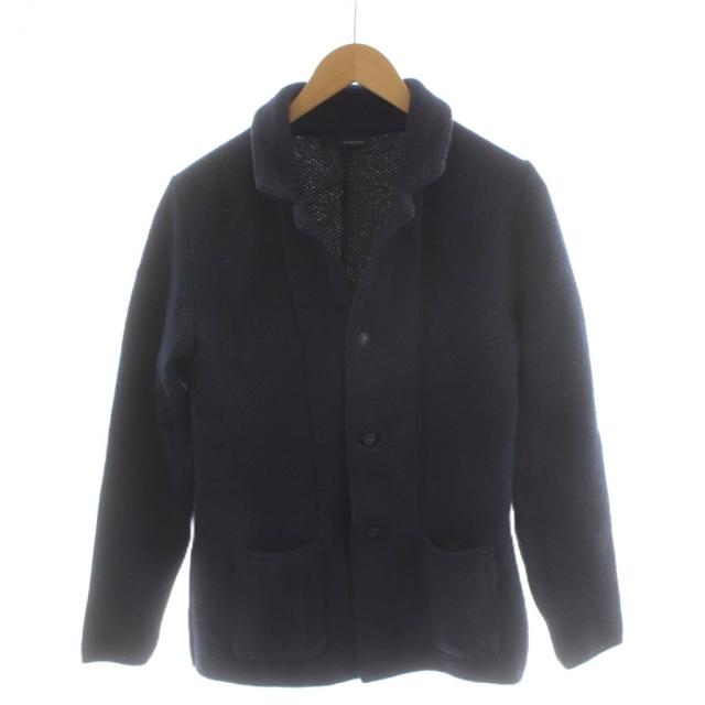 【中古】ラルディーニ LARDINI ニットジャケット シングル ウール XS 紺 ネイビー /AN33 ■ECD002 メンズ