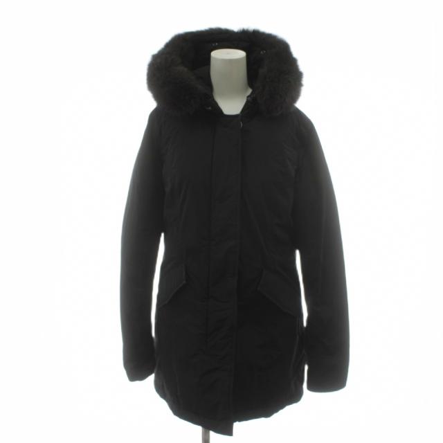 【中古】ウールリッチ WOOLRICH ダウンコート ロング丈 フード ファー アウター M 黒 ブラック /AN27 ■ECD002