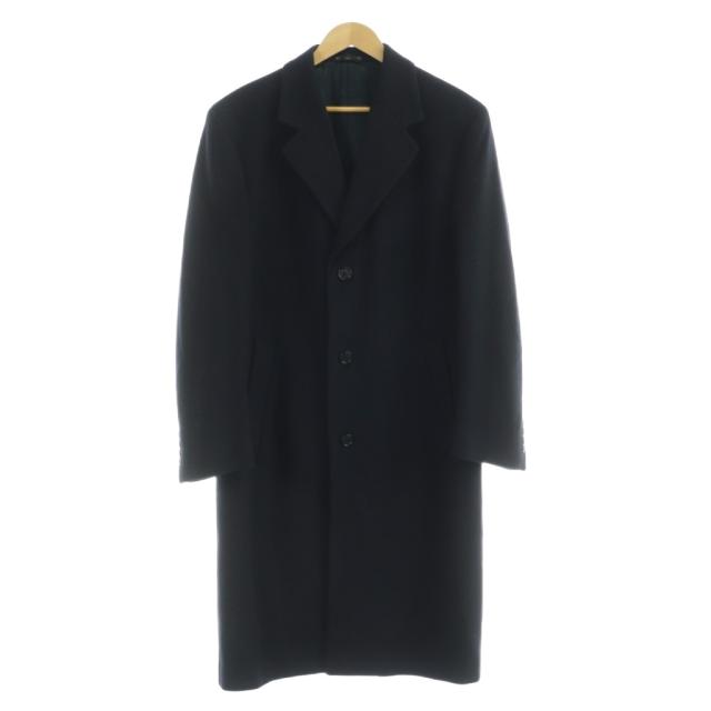 【中古】ラルフローレン RALPH LAUREN チェスターコート アウター ロング丈 ワンカラー カシミヤ 紺 ネイビー /BB
