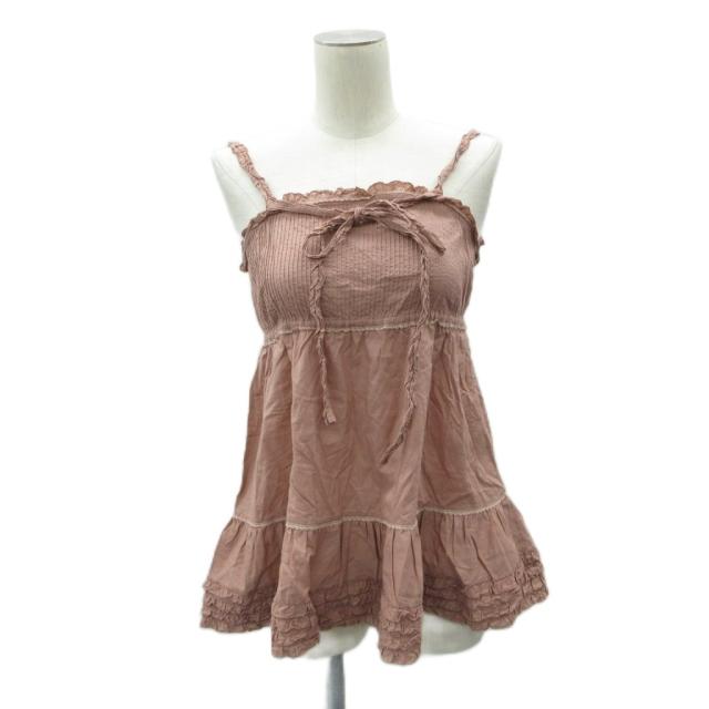 【中古】ピンクハウス PINK HOUSE キャミソール ピンク フリル リボン ティアード /HO2 ■ECE003 レディース