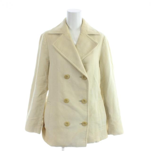 【中古】バーバリー ロンドン BURBERRY LONDON ピーコート 38 アイボリー ダブルブレスト テーラードカラー 長袖