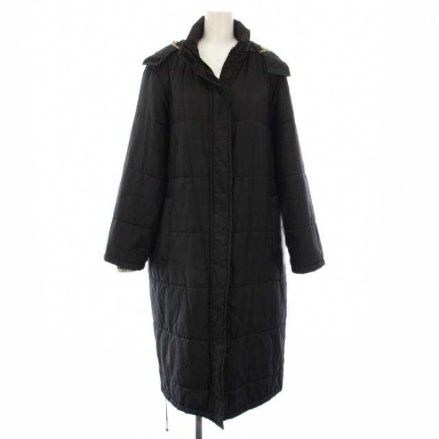 【中古】バーバリーズ Burberrys キルティングコート 中綿 アウター ロング 9AR 黒 FDA50-900-09 レディース