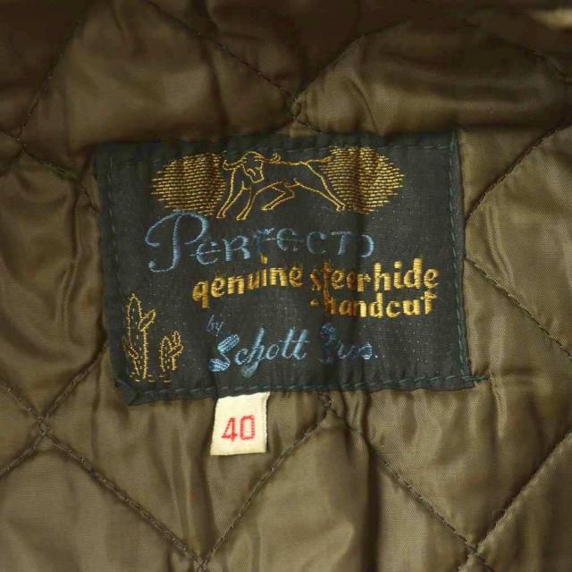 【中古】ショット 60s ヴィンテージ シングル ライダースジャケット 革ジャン レザージャケット 黒タグ 40 L 茶_2
