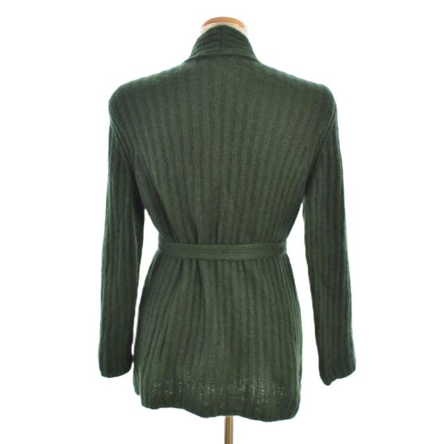 【中古】マックスマーラ MAX MARA 白タグ ニット カーディガン モヘヤ アンゴラ ウール ボタンレス M 緑 グリーン_1