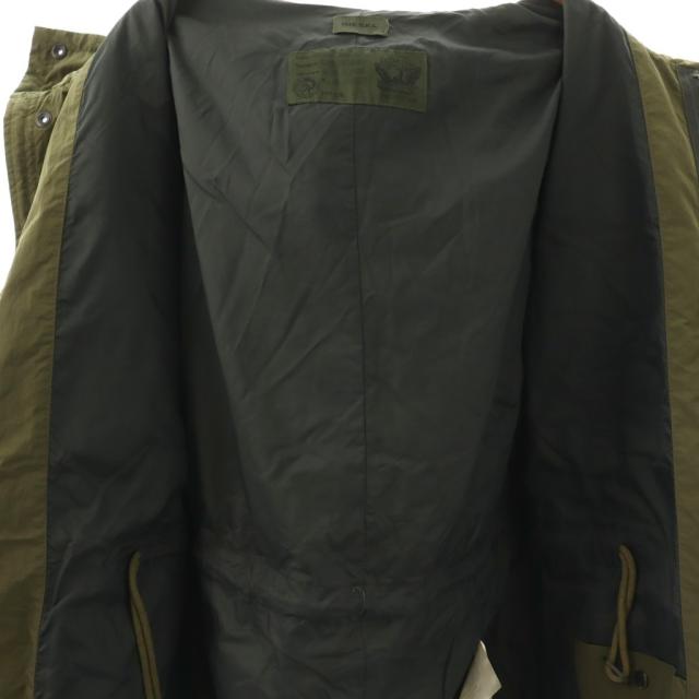 【中古】ディーゼル DIESEL ナイロンジャケット アウター フード ワンカラー ロゴ XL カーキ /BB ■ECE003 メンズ_2